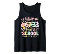 Survived 67 33 Days of School Teacher 100 Day School School Floral Débardeur