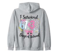 Survived 67 33 Days of School Teacher 100 Day School School Floral Sweat à Capuche
