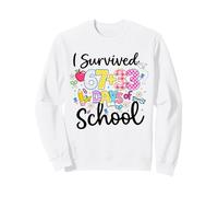Survived 67 33 Days of School Teacher 100 Day School School Floral Sweatshirt
