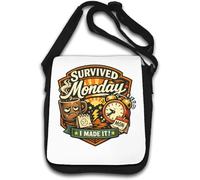 Survived Monday Morning Feeling Accomplished Sac à bandoulière Blanc