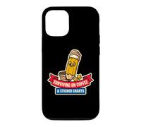 Surviving on Coffee and Stickers Charts Funny Teacher School Coque pour iPhone 12/12 Pro