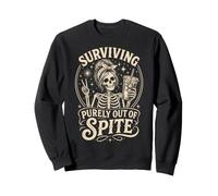 Surviving Purely Out of Spite Skeleton Iced Coffee Sweatshirt