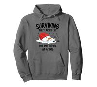 Surviving The Teacher Life Christmas Meltdown Funny Teacher Sweat à Capuche