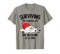 Surviving The Teacher Life Christmas Meltdown Funny Teacher T-Shirt