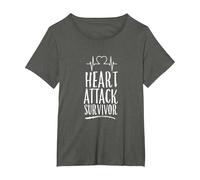 Survivor Heart Attack Survivor Heart Surgery Survived Infarct T-Shirt, Femme Grandes Tailles, Asphalte, 1X