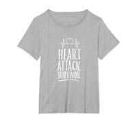 Survivor Heart Attack Survivor Heart Surgery Survived Infarct T-Shirt, Femme Grandes Tailles, Gris Chiné, 1X