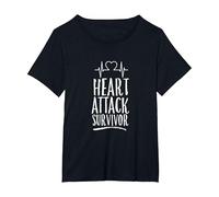 Survivor Heart Attack Survivor Heart Surgery Survived Infarct T-Shirt, Femme Grandes Tailles, Noir, 2X