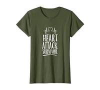 Survivor Heart Attack Survivor Heart Surgery Survived Infarct T-Shirt, Femme, Olive, XS