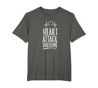Survivor Heart Attack Survivor Heart Surgery Survived Infarct T-Shirt, Homme Grandes Tailles, Asphalte, 2X Tall