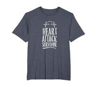 Survivor Heart Attack Survivor Heart Surgery Survived Infarct T-Shirt, Homme Grandes Tailles, Bleu Chiné, 2X Tall
