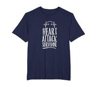 Survivor Heart Attack Survivor Heart Surgery Survived Infarct T-Shirt, Homme Grandes Tailles, Bleu Marine, 2X Tall