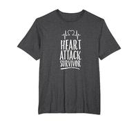 Survivor Heart Attack Survivor Heart Surgery Survived Infarct T-Shirt, Homme Grandes Tailles, Chiné Foncé, 2X Tall
