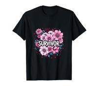 Survivor Ruban Rose pour la Sensibilisation au Cancer du Sein T-Shirt Graphique avec Valeur