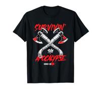 Survivre Apocalypse Haches Zombie Survivre Morts-vivants T-Shirt