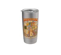 Survivre au Café Teacher Mom Force Retro Gobelet isotherme en acier inoxydable double paroi