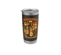 Survivre au Café Teacher Mom Force Retro Gobelet isotherme en acier inoxydable double paroi