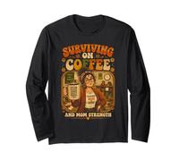 Survivre au Café Teacher Mom Force Retro Manche Longue