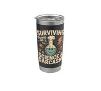 Survivre purement sur la science et l'humour sarcastique Gobelet isotherme en acier inoxydable double paroi