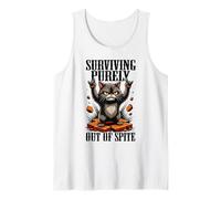 Survivre Uniquement par dépit Funny Cat Sarcastic Débardeur