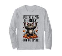 Survivre Uniquement par dépit Funny Cat Sarcastic Manche Longue
