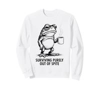 Survivre Uniquement par dépit Funny Frog Sarcastic Sweatshirt