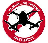 Survol De Drône Interdit - 15cm - Sticker/Autocollant