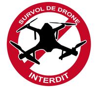 Survol De Drône Interdit - 20cm - Sticker/Autocollant