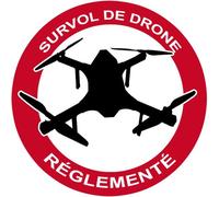 Survol De Drône Réglementé - 20cm - Sticker/Autocollant