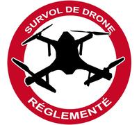 Survol De Drône Réglementé - 5cm - Sticker/Autocollant