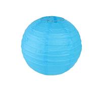 Surwin 10pcs Lanternes Papier Chinois, Lanternes en Papier à Suspendues, Boule Ronde Abat-Jour, Lanterne Decorative pour Intérieurs Extérieurs Mariages Anniversaires (15cm,Bleu Ciel)