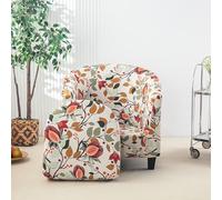 Surwin 2 Pièces Housse de Fauteuil, Motif d'impression 3D Housse Fauteuil avec Couverture de Coussin, Antidérapant Couverture de Fauteuil pour Maison, Bureau (Feuille Café,One Size)
