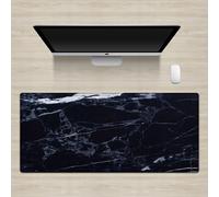 Surwin 3D Marbre Tapis de Souris Gamer avec Bords Surpiqués et Base en Caoutchouc Antidérapante Grand sous Main Bureau pour Clavier et Souris Mouse Pad pour Gaming (500x1000mm,Noir D)