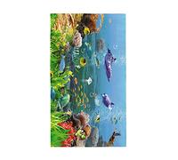 Surwin 3D Serviette de Plage en Microfibre Anti Sable, Grande Taille Couverture de Voyage à Séchage Rapide Super Absorbant Légère Portable pour Plage Natation (80x180cm,Poisson rayé)