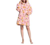 Surwin Animal Kawaii Sweat à Capuche Surdimensionné Long Chaude et Doux Polaire Confortable Couverture à Capuche Portable avec Poche pour Adulte Femme Homme