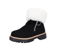 Surwin Bottes Hiver Femme Classic, Femme Bottines Chaussure Chaud Botte Courte Confortable Casual Chaussures Extérieur Antidérapant pour Randonnée Ville Neige 36-43 (618 Noir,36)