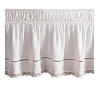 Surwin Cache-Sommiers Jupe de lit à Volants, Dentelle Blanche Jupe de Lit Élastique Robuste et Microfibre Style Enveloppant Facile a Mettre et à Enlever, Jupe de lit Décorative (150x200x38cm,Blanc)