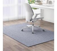 Surwin Carrée Tapis Chaise de Bureau Auto-Adhésive, Antidérapant Tapis de Sol Bureau Tissu, Protection Sol Chaise Gaming pour Protection en Carrelage, Plancher de Bois (Gris,60x60cm)
