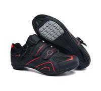 Surwin Chaussure VTT Homme, Chaussures de Cyclisme Plat Antidérapant Respirant, 36-47 EU Chaussure VTT Sneakers Femme Semelle en Caoutchouc, Accessoires Sport Extérieur Intérieur (Rouge,42)