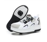 Surwin Chaussures Enfant avec roulettes, Chaussures à roulettes Chaussures de Skateboard Fille Garçon Chaussures de Sport Basket à roulettes Retractable Détachable Chaussure Roller
