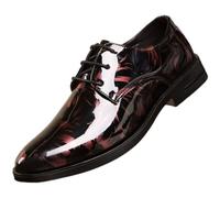 Surwin Chaussures Habillées pour Homme, Chaussures Ville à Lacets Classic en PU Cuir EU 38-47 Derby Entreprise Élégant Confortable Antidérapant pour Affaire Bureau Soirée Mariage (Bordeaux A,46)