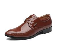 Surwin Chaussures Habillées Ville Classiques en Cuir, Homme Entreprise à Lacets et Derbies Confortable pour Le Bureau, Antidérapant Chaussures d'affaires pour Homme (2233 Marron,41)