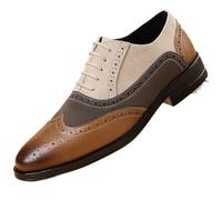 Surwin Chaussures Habillées Ville Classiques en Cuir, Homme Entreprise à Lacets et Derbies Confortable pour Le Bureau, Antidérapant Chaussures d'affaires pour Homme (9986 Blanc,38)