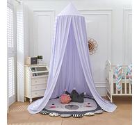 Surwin Ciel de Lit pour Bébé Enfants, Moustiquaire Ronde Rideau Baldaquin Dôme Princesse Tente de Lit, Dressing Maison de Lecture Maison de Jeux Décoration Chambre d'enfant Filles - Violet