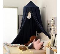 Surwin Ciel de Lit pour Bébé Enfants, Moustiquaire Ronde Rideau Baldaquin Dôme Princesse Tente de Lit, Dressing Maison de Lecture Maison de Jeux Décoration Chambre d'enfant Filles - Bleu Marine