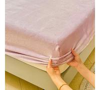 Surwin Couleur Unie Drap Housse avec Bonnet 25 cm, Flanelle Draps Housses Doux, Surmatelas Ajustable, Housse Matelas Doux pour la Peau, Protege Matelas avec Une Rebord Élastique (Violet,90x200cm)