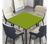 Surwin Couleur Unie Nappe Carrée avec Bords Élastiques, Nappes pour Table de Jardin Imperméable Anti-Taches, Housse de Table pour Fête Decoration Anniversaire, Couleur Pure (Vert 01,130cm)