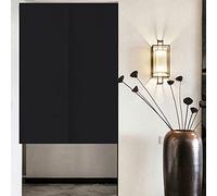 Surwin Couleur Unie Rideau de Porte Japonais Long Tapisserie Noren en Lin Fenêtre Rideaux Panneau Tenture Tapisserie pour Cuisine Chambre Décoration de Maison (85x150cm,Noir)
