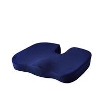 Surwin Coussin Coccyx Memory Foam, Chaise Coussin Hemorroide Orthopedic Coussin Anti Escarres Fessier Donut Coussin Hemorroidaire pour Aîné, Femme Enceinte (45x35x7cm,Bleu Marine)