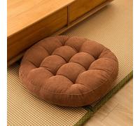 Surwin Coussin de Sol Coussin Chaise, Coussin Rond Coussins de Jardin Coussin Sol Tatami pour Yoga Méditation Tea Party Balcon Salon Enfant Adultes (42cn,Brun)