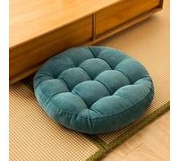 Surwin Coussin de Sol Coussin Chaise, Coussin Rond Coussins de Jardin Coussin Sol Tatami pour Yoga Méditation Tea Party Balcon Salon Enfant Adultes (42cn,Bleu Turquoise)